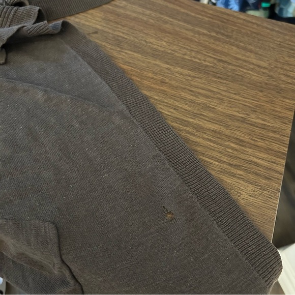 Wilfred Brown linen blend Cardigan Sweater with Waterfall Front *flaw M - Picture 13 of 15